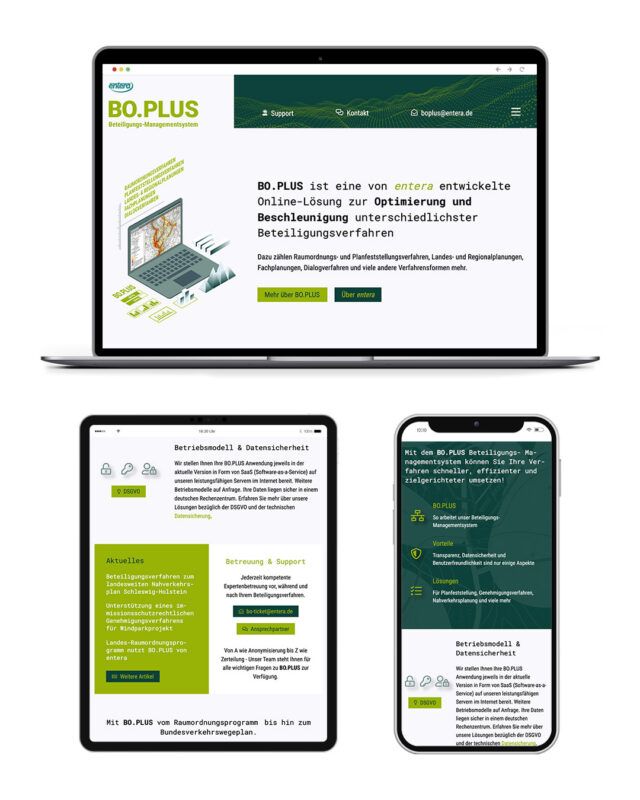Screenshots der Website Bo-Plus