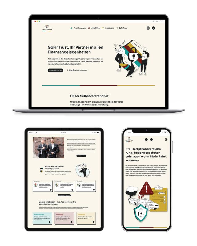 Screenshots der Website GoFinTrust AG